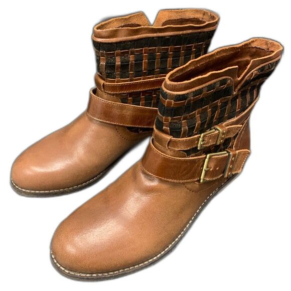 The Sak‎ Jane Leather Motorcycle Ankle Boots Size 8 Boho - Picture 1 of 8